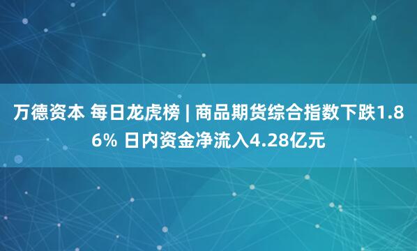 万德资本 每日龙虎榜 | 商品期货综合指数下跌1.86% 日内资金净流入4.28亿元